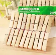 Bamboo Wood Clothes Pegs Socks Bed Sheet Towel Wind-Proof Pins Clips 3 pack