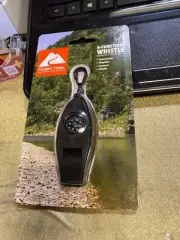 4 FUNCTION WHISTLE, THERMOMETER, COMPASS, MAGNIFIER NEW IN PACK