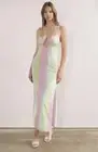 BNWT Dazie Technicolor Dream Halter Ombre Cocktail Maxi Sz 14 RRP$90 Designer