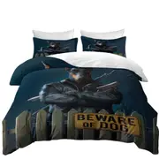 Cool Animal Art Beware of Dog Quilt Cover