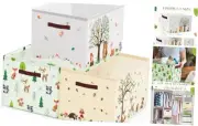 3 Pack Woodland Animals Storage Bin Collapsible Large Forest Animals Storage