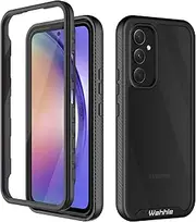 [wahhle] Compatible with Samsung Galaxy A54 Case, Built in Screen Protector Full Body Shockproof Slim Fit Bumper Protective Phone Cover for Samsung A54 5G Men Women-Black/Clear