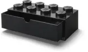 LEGO Desk Drawer Stackable Storage with 8 Knobs, In Black [New Toy] Black, Bri