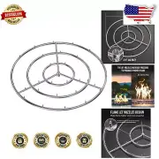 36-Inch Stainless Steel Fire Pit Jet Burner Ring - High Flame, Polished Finish