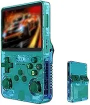 Keyboy Game Console R36S Retro Handheld Game Console with 64/128G Built-in 21000+ Classic Games, Open Source Linux System 3.5 Inch IPS Screen Portable Pocket Video Player (Green 128g)