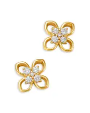 Bloomingdale's Fine Collection Diamond Clover Stud Earrings in 14K Yellow Gold, 0.33 tcw