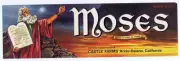 Moses, ten commandments, Fruit Crate Label, Castle Farms, Arvin-Delano CA