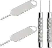 4 Pcs SIM Card Removal Openning Tool Tray Eject Pins Needle Opener Ejector Compatible with All iPhone Apple iPad HTC Samsung Galaxy Cell Phone Smartphone Watchchain Link Remover (Style B)