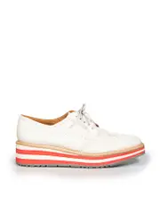 Ecru Leather Platform Brogues