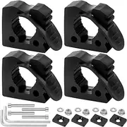 4Pcs Quick Release Rubber Clamp Mount Kit Firm Connection Quick Release Pipe Clamp Mount Kit Good Elasticity for RV Truck UTV..(black,4-piece set)