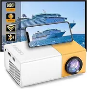 5G WiFi Mini Projector, Full HD 1080P Portable Video Projector Kids Gift, Home Theater Compatible with TV Stick/HDMI/AV/USB/iOS & Android, Bluethooth Mobile Phone Projector (YG300 Pro)