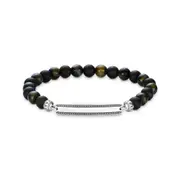 Buy Engraved bracelet with obsidian beads by Thomas Sabo online - THOMAS SABO Australia