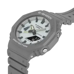 【CASIO 卡西歐】G-SHOCK 酷炫光芒 農家橡樹 八角形運動雙顯手錶-深灰色 45.4mm(GA-2100HD-8A)