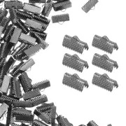 200Pcs 13mm Ribbon Crimp Clamp Ends Bookmark Pinch Cord End Clasps, Light Gold