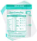 100 Pack Zipper Microwave Steam Bags Reusable Steam Cooking Bags for Vegetables