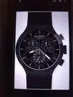 Swatch Black Chronograph Watch Swiss Made Rubber Band Stylish Design
