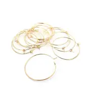 15 Wine Charm Hoops Light Gold Tone 34mm - Z859