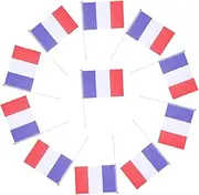 FUNOMOCYA French Flag Hand Waving Mini Flag with Pole Desk Decor for Office and Home Decoration