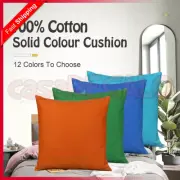 Plain Solid Colour Cushion Cover 100% Cotton Covers Canvas Throw Pillow Case