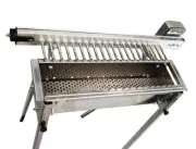 Automatic Rotisserie Grill for 20 Short Skewers | Portable Charcoal BBQ