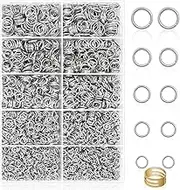PAXCOO 4600Pcs Silver Jump Rings with Jump Rings Open/Close Tools for Jewelry Making and Necklace Repair (Assorted Sizes)