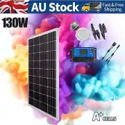 130W Solar Panel Kit Mono Generator Caravan Camping Power Battery Charging 12V