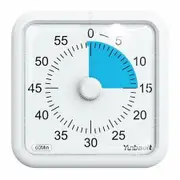 16cm Countdown Visual Timer with Optional Alert Modes,60 Minute Oversize Classroom Visual Timer,Silent Magnetic Kitchen Timer with Kickstand White Blue