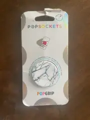 PopSockets Phone Grip DOVE WHITE MARBLE POP Black And White With Fast Shipping