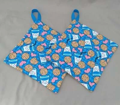Milk and Cookie Potholder or Hotpad with hanging loop