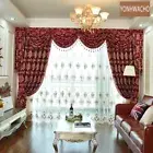thick jacquard window screen red cloth blackout curtain valance tulle panel C347