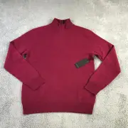 New Christian Lacroix Sweater Mens Small Cashmere Quarter Zip 1/4 Zip Holiday