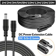 1M to 20M DC Power Supply Extension Cable DC 12V for CCTV Camera/DVR/PSU Lead