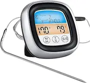 Food Thermometer Probe Oven Proof, Digital Meat Thermometer Touch Screen & Instant Read Timer Alarm Kitchen Cooking Thermometers for Steak Turkey Smoker BBQ