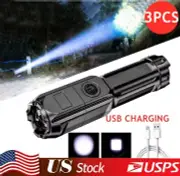 Rechargeable 990000LM Super Bright LED Flashlight Tactical Police Torch Zoomable