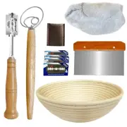 10" Banneton Proofing Basket Set Dough Scraper, Sourdough Bread Lame Dough Whisk