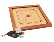 87x87cm Plywood Championship Carrom Board with 74x74cm Internal Playing Area.