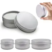 Aluminium Empty Cosmetic Pot Lip Balm Jar Tin Container Silver Box Containers VH