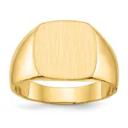 14K Yellow Gold 12.0x13.0mm Closed Back Men's Signet Ring