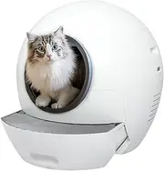 PaWz Pet Kitten Self Cleaning Litter Box, Cat Litter Trays, Large Capacity, White, Smart Automatic Cat Litter Box Self Cleaning for Multi Cats, Anti-Pinch Design, UV Sterilization