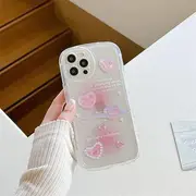 Heart Transparent Phone Case - iPhone X / XS / XR / XS Max / 11 / 11 Pro / 11 Pro Max / 12 / 12 mini / 12 Pro / 12 Pro Max / 13 / 12 mini / 12 Pro / 12 Pro Max / 13 / 13 Pro / 13 Pro Max / 14 / 14 Pro / 14 Pro Max / 14 Plus Heart Transparent Phone Case - Pink - iPhone 13