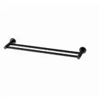 New Double Towel Rail 60cm Rack Matte Black Round Plate Phoenix Radii RA813 MB