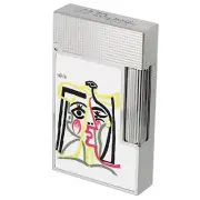 DP Picasso White Lacquer Lighter Ping Sound Limited Edition Butane Refillable