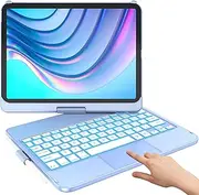 For iPad (A16) 11th &10th Generation Case with Keyboard，Touch Keyboard Case for iPad 1 inch 2025 & 10th Gen 10.9 inch 2022 - 10 Color Backlight, 360° Rotatable Protective Cover with Pencil Holder