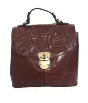 Patricia Nash Sinclair Tooled Leather Convertible Backpack-British Tan-NWT