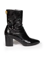 Black Patent Ringstud Boots