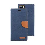 Mercury Goospery Canvas Diary Flip Case For Apple iPhone 13 Pro Max (6.7") - Navy