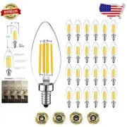 Elegant 24-Pack Dimmable LED Candelabra Bulbs - 4000K Cool White Lighting