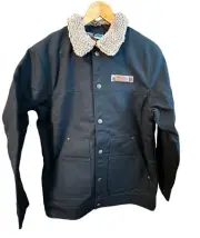 Columbia Mens Black Sherpa-Lined Barn Jacket Button-Up Front Sz Medium