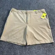 NEW All In Motion Shorts Mens 38 Tan Chino Moisture Wicking Quick Dry UPF 50+