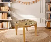 Solid Wood Kids Table Toddler Study Dining MANGO TREES Round Children Desk